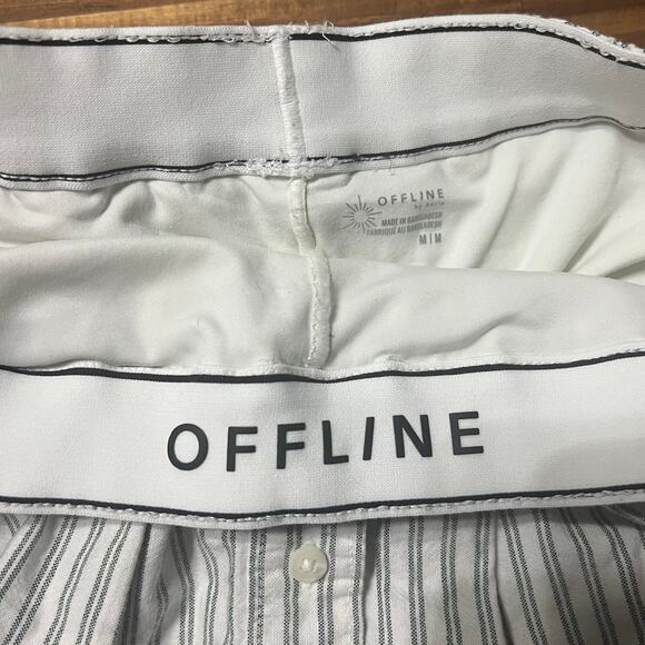 Aerie Offline White and Gray Striped Pleated Mini Skirt Size Medium NWT - Picture 4 of 4